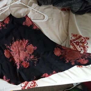 Silky floral black halter top size Small